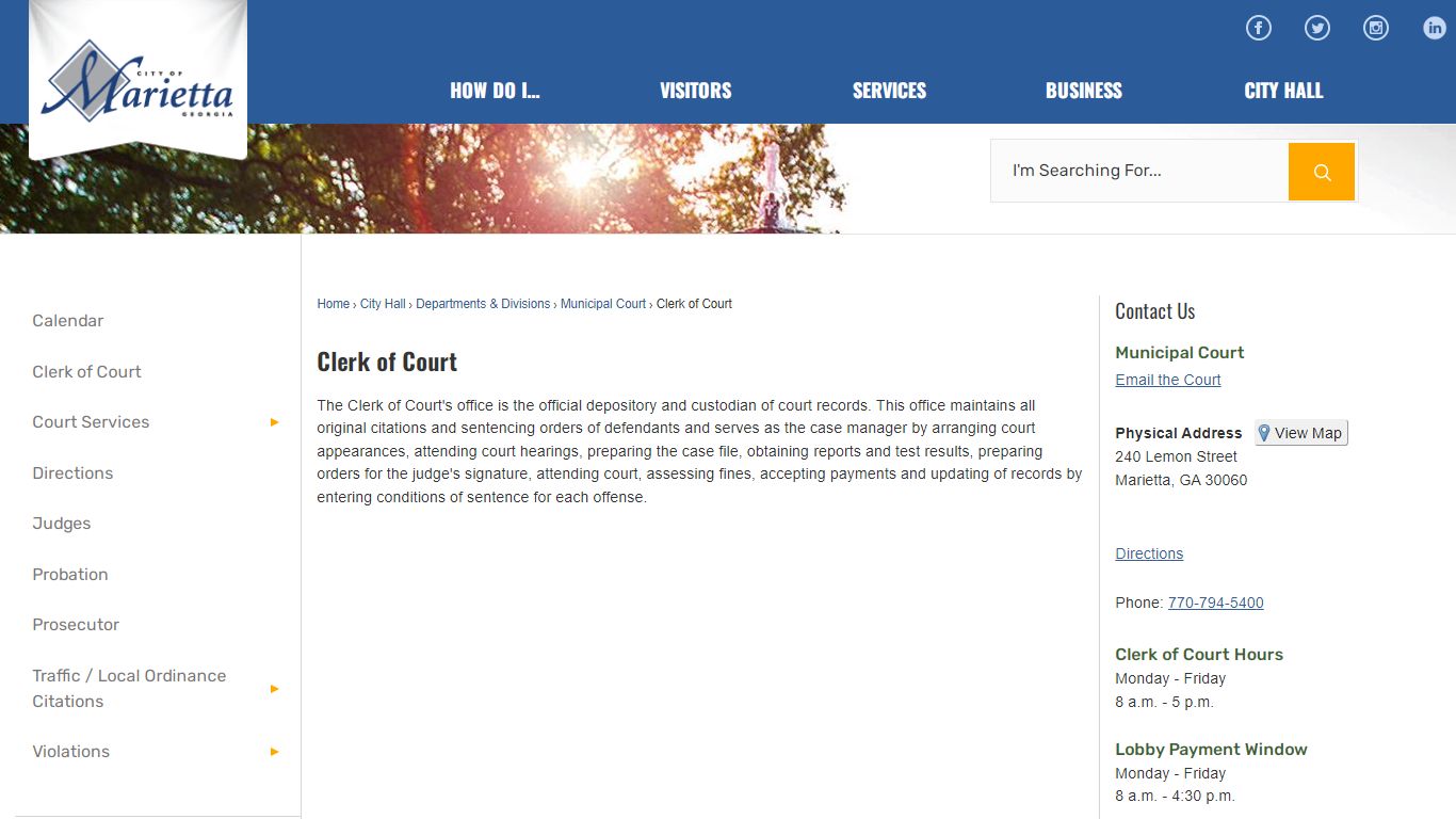 Clerk of Court | Marietta, GA