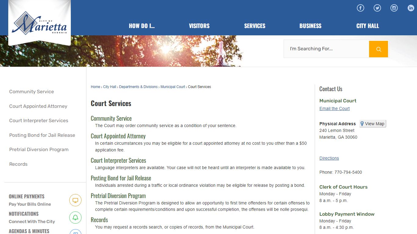 Court Services | Marietta, GA